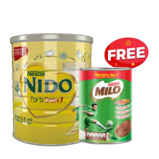 Nestle NIDO Fortigrow Full Cream Milk Powder 2.5 Kg TIN with FREE Nestle MILO Powder 400 gm Tin